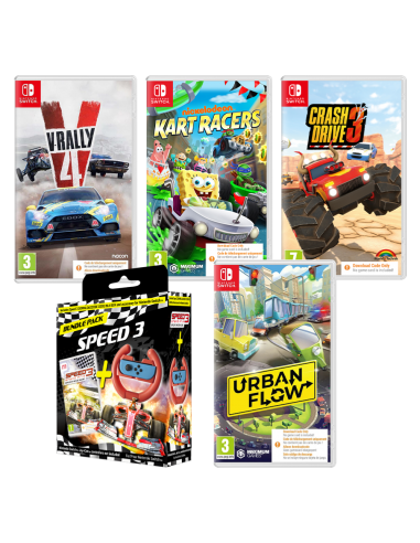 Pack 5 Nintendo Switch racing games (Code in a Box) Véritable concentré